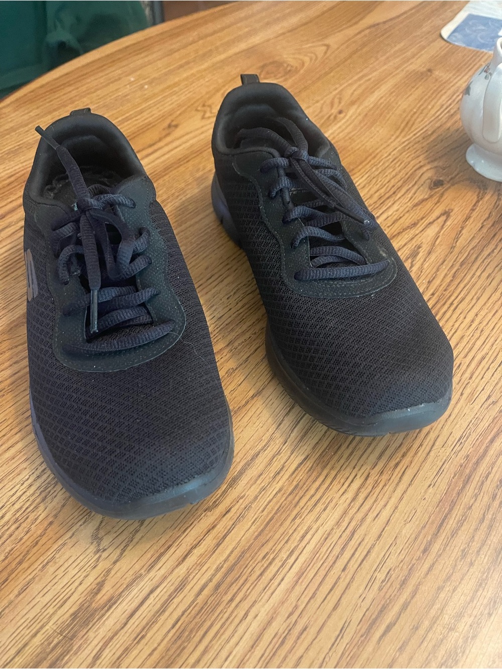 Skechers Women's Black Athletic Mesh Lace-Up Sneakers